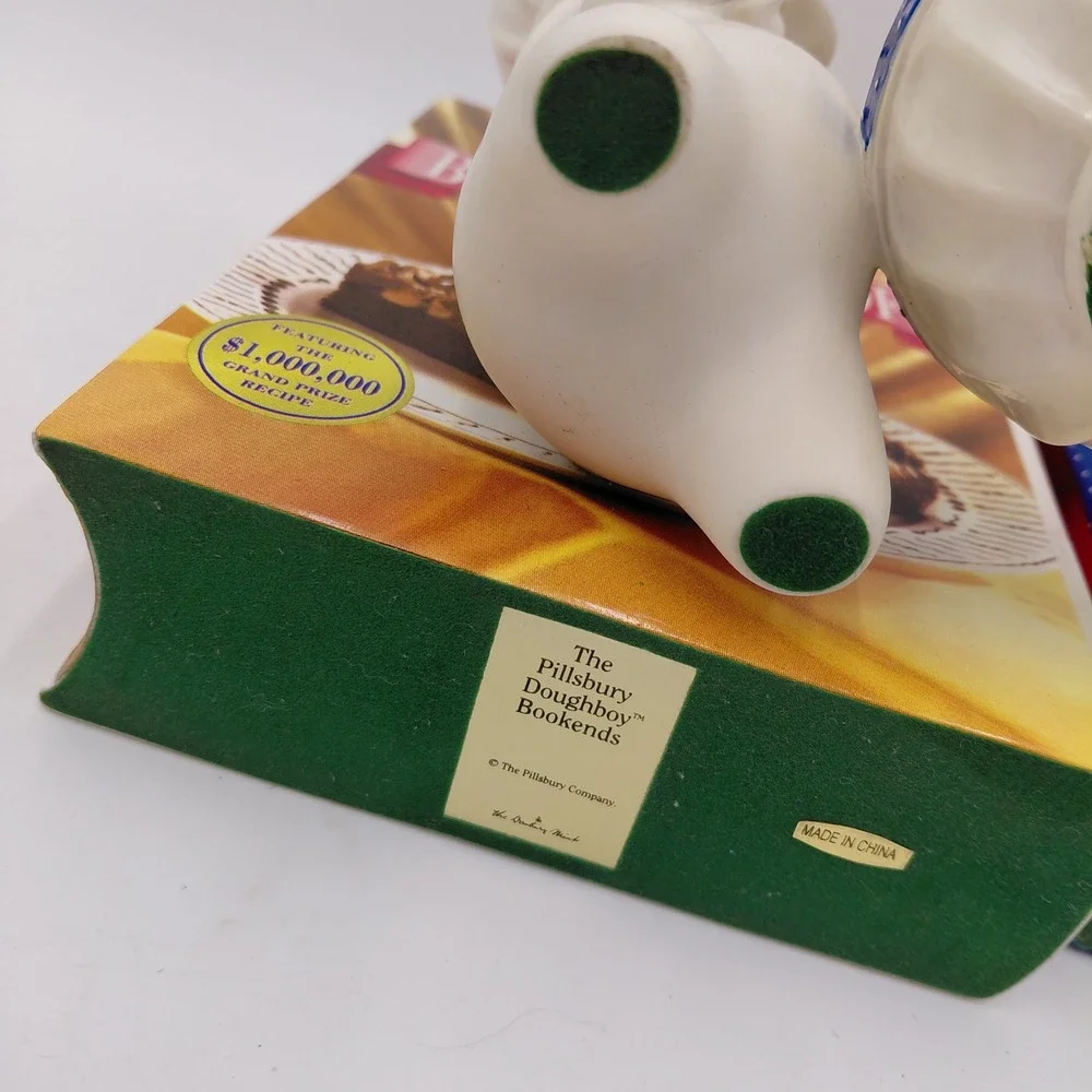 Vtg Pillsbury Doughboy Danbury Mint Bookends Set Poppin Fresh Kitchen Decor